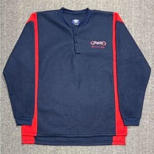 1990s Vintage Blue Atlanta Braves Pullover Fleece Henley Top Shirt Men’s XL MLB